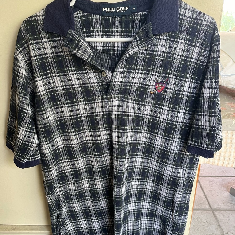 Polo Golf Plaid Shirt - Black and White